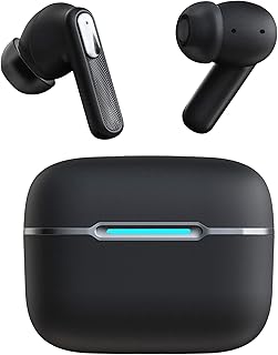 Wireless Earbuds Bluetooth 5.1 Headphones with Wireless Charging Case IPX7 Waterproof Stereo Earphones in-Ear Built-in Mic Headset, Auto Pairing Headphones for iPhone/Samsung/iOS/Android (Black)