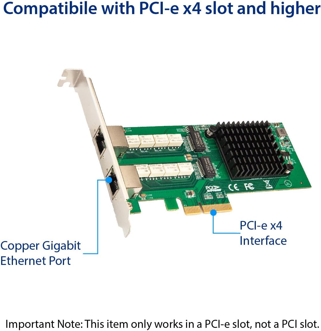 Dual Port Copper Gigabit Ethernet PCI Express Bypass Server Adapter Intel i350-am2 Based