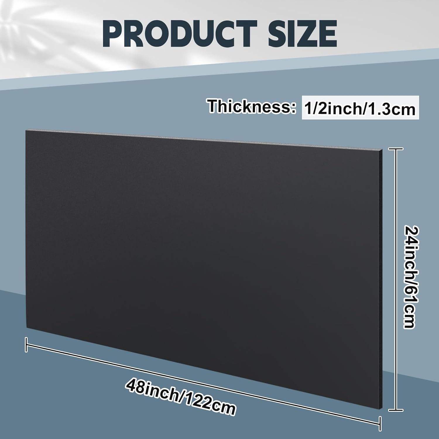 sasylvia hdpe sheet, hdpe plastic sheet flexible high density polyethylene cutting board solid plastic block for for cnc, machining, industrial, diy(1/2" x 24'' x 48'',black,1 pcs) 24'' x 48'' black 1