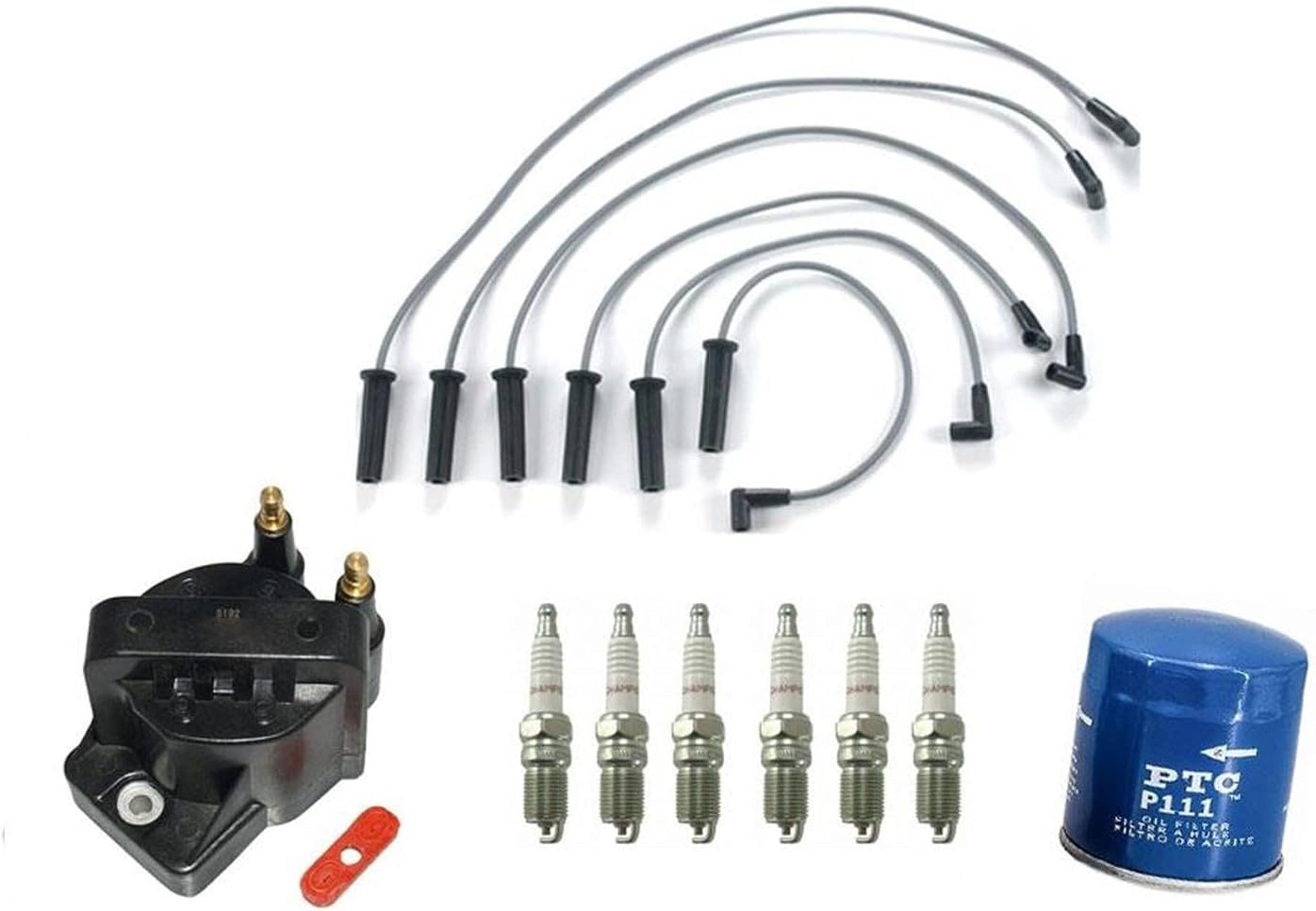 Ignition Coils Spark Plug Wire Set + Plugs Replacement Part For 97-99 Chevy Malibu 3.1L