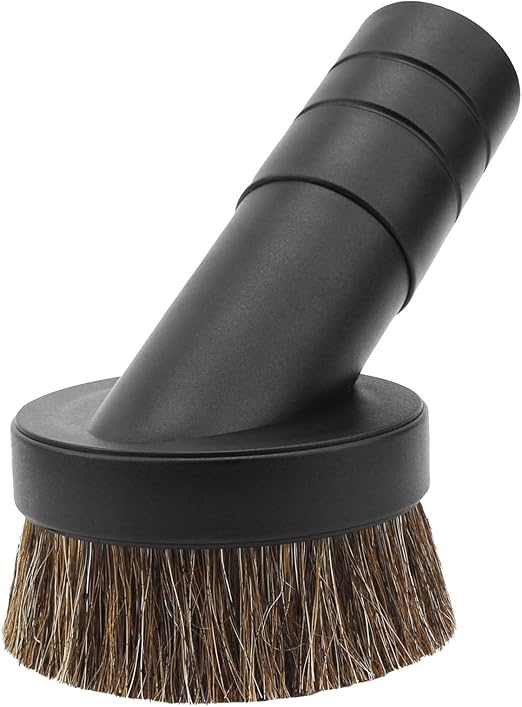 1.5" Vacuum Dust Brush Attachment Compatible with Pro Team Backpack Vacuum - 3" Round Dusting Brush with 1 1/2" Reducer Compatible with Vac Cleaner Parts # 100110; Soft Horse Hair for Better Cleaning