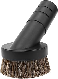 1.5" Vacuum Dust Brush Attachment Compatible with Pro Team Backpack Vacuum - 3" Round Dusting Brush with 1 1/2" Reducer Compatible with Vac Cleaner Parts # 100110; Soft Horse Hair for Better Cleaning