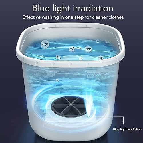 Miniatura 3 de Lavadora portátil, rotación hacia adelante y hacia atrás, mini lavadora de ropa interior compacta para apartamento, dormitorio, hogar