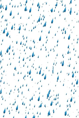 Miniatura 3 de OERJU Cortina de ducha casual, cortina de baño de gota de lluvia azul, impermeable, tela de poliéster, juego de decoración de baño con ganchos, 72 x