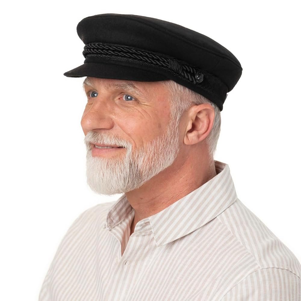 HAMMABURG Black Elbe Sailor Cloth Hat Women/Men Black 6 5/8