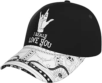 ASL Sign Language I Love You Hat Adjustable Baseball Cap for Men Women ...