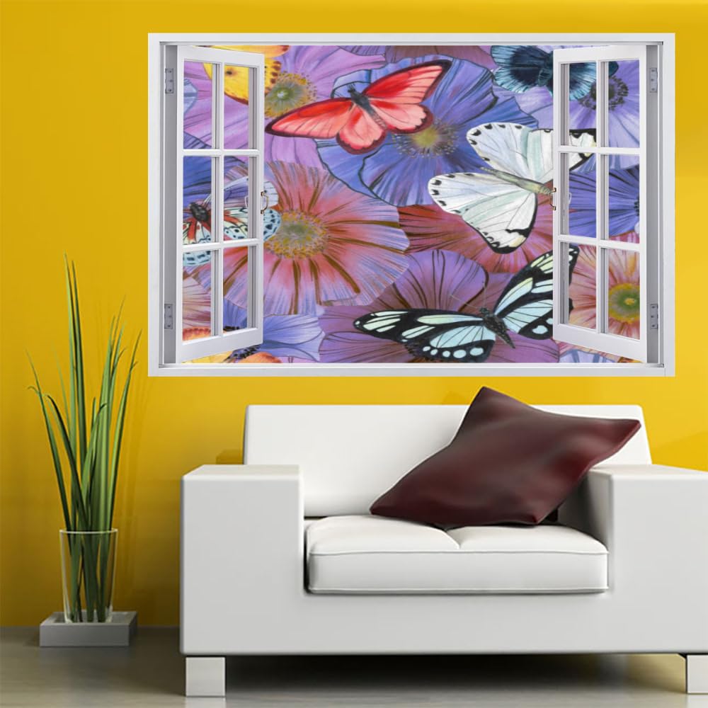 Sticker Mural 3D Papillon Autocollant De Tatouage Mural Brisé Décor De Chambre À Coucher Pour Garçons Autocollants Muraux Fleur Pour Bébé Pépinière Fille Enfants Chambre Mur Décors