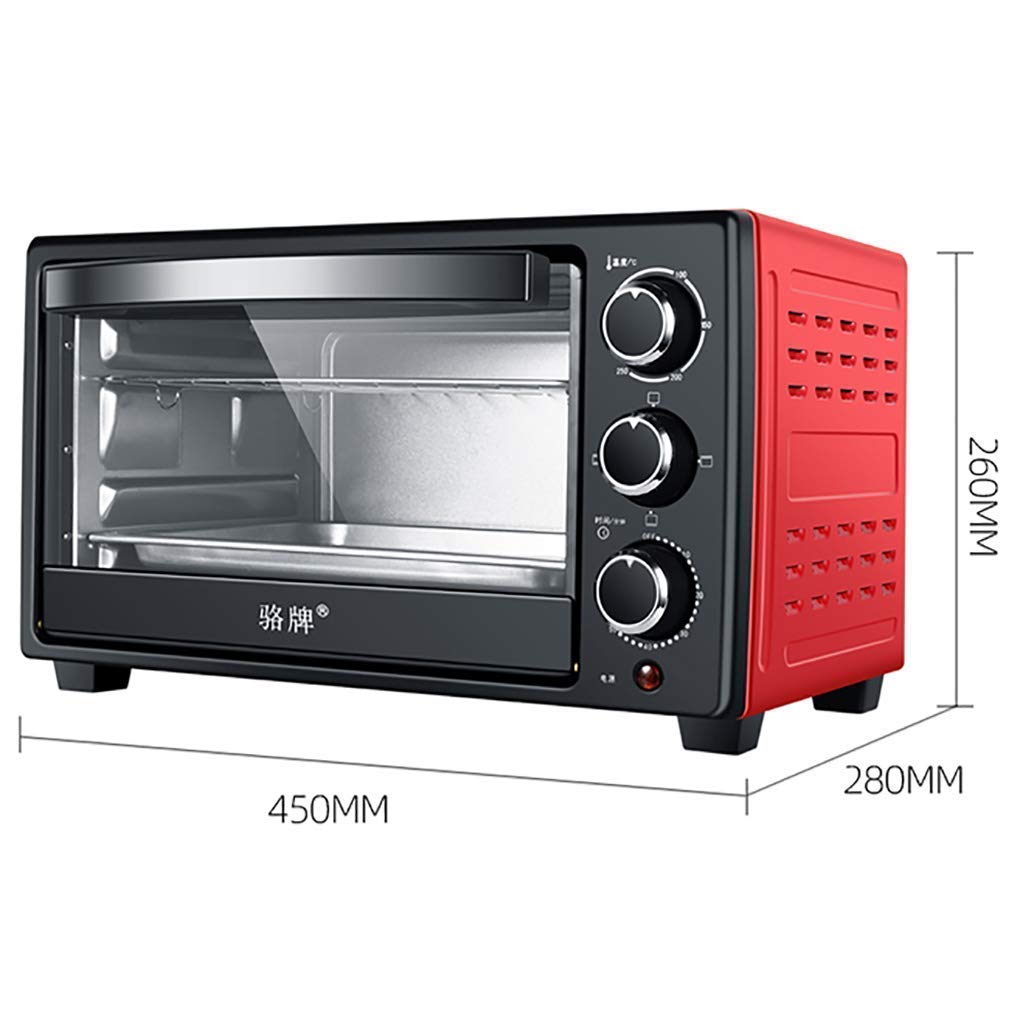 JYCCH Mini Four et Gril, Four électrique 23 L 1300 W température réglable 70-250 ℃ et 60 Minutes minuterie Convection Four Grille-Pain de comptoir (Rose)