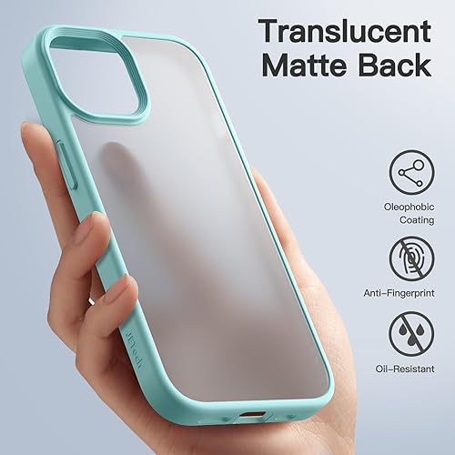 Miniatura 23 de JETech Funda mate para iPhone 15 de 6.1 pulgadas, a prueba de golpes, protección contra caídas de grado militar, cubierta trasera translúcida