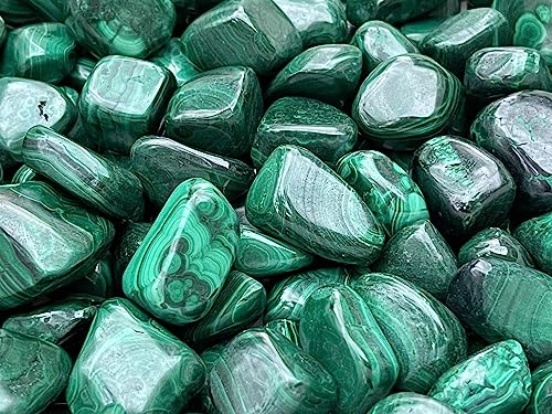 Image of GAF TREASURES 1 /2 LB Malachite Tumbled Stones, Polished Natural Malachite Gemstone, Malachite Healing Crystals (Malachite)