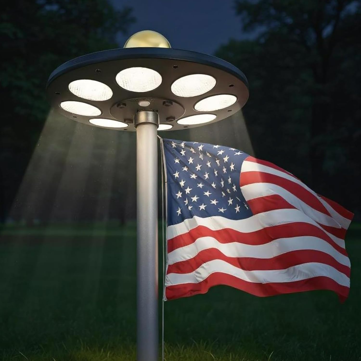 Amazon.com: Solar Flag Pole Light | 136 LED Ultra-Bright 15-25 Ft, Auto ...