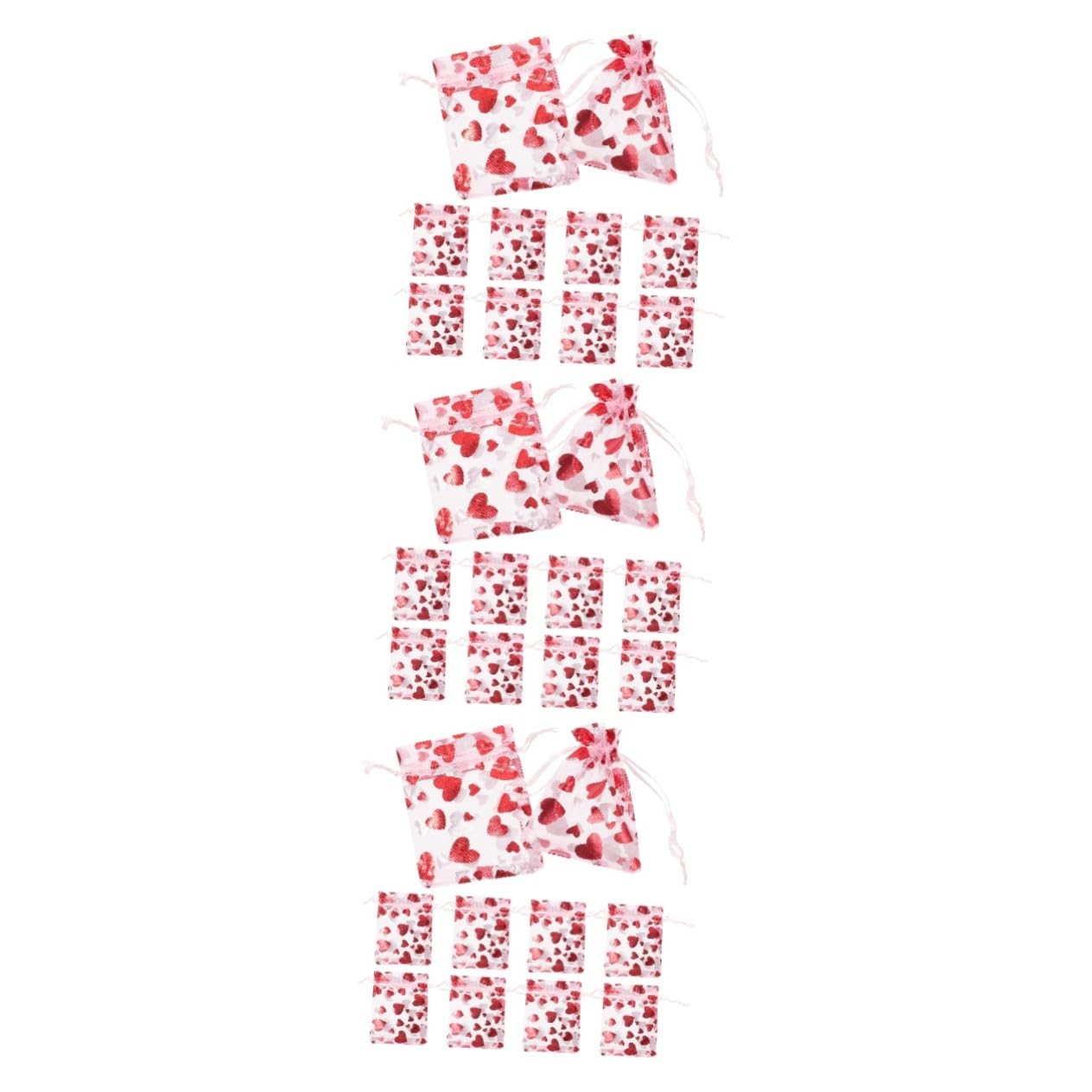 Beavorty 3 Set Di Sacchetti in Organza A Forma Di Cuore Per Sacchetti Per Piccole Imprese 100 Pezzi * 3