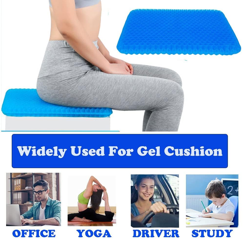 BIGXEN Egg Gel Seat Cushion, Breathable Gel Cushion Chair Pads with Non-Slip Cover for Home Office Car Wheelchair, Honeycomb Design As Seen On TV-1PCS 3