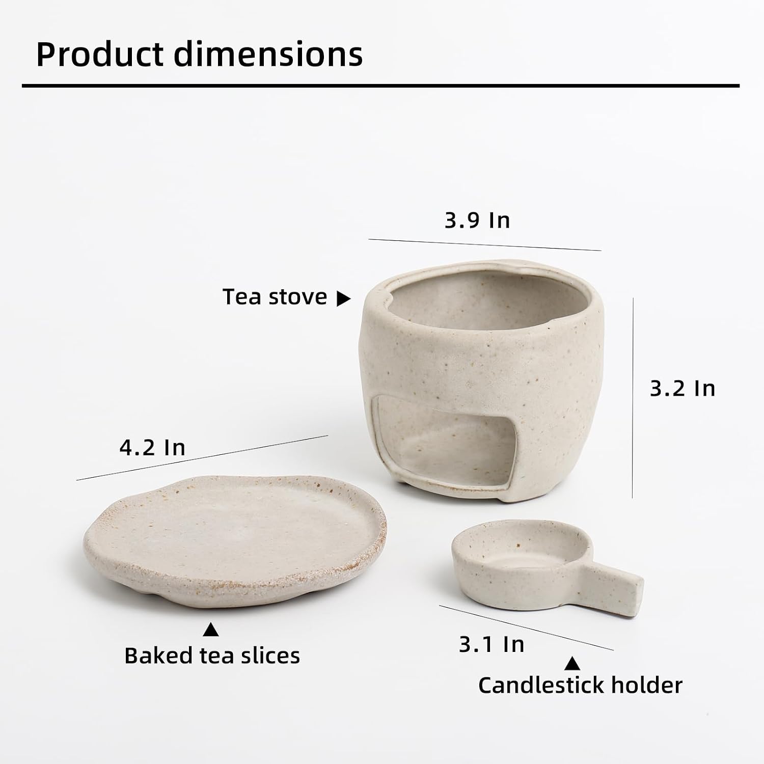 Handmade Ceramic Aromatherapy Stove with Tealight Holder, Cedar White Sage Palo Santo Baking Oven, Zen Diffuser for Home Fragrance, Meditation, Relaxation & Bedroom Decor（Beige）