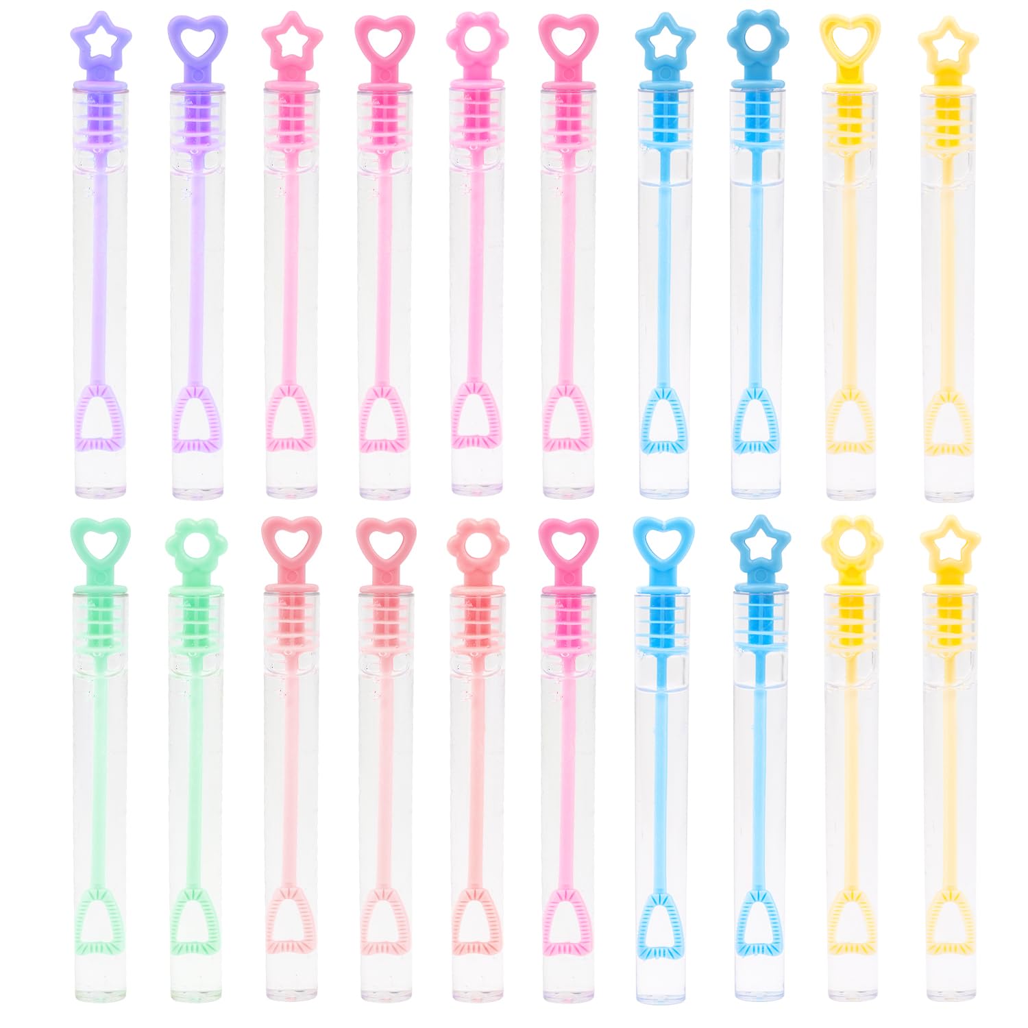 VEYLIN Bubbles For Kids, 20PCS Bubble Tubes with Wand Mini Bubble Wands Bubble Kids Summer Toy Party Bag Fillers For Kids(Color Ramdom)