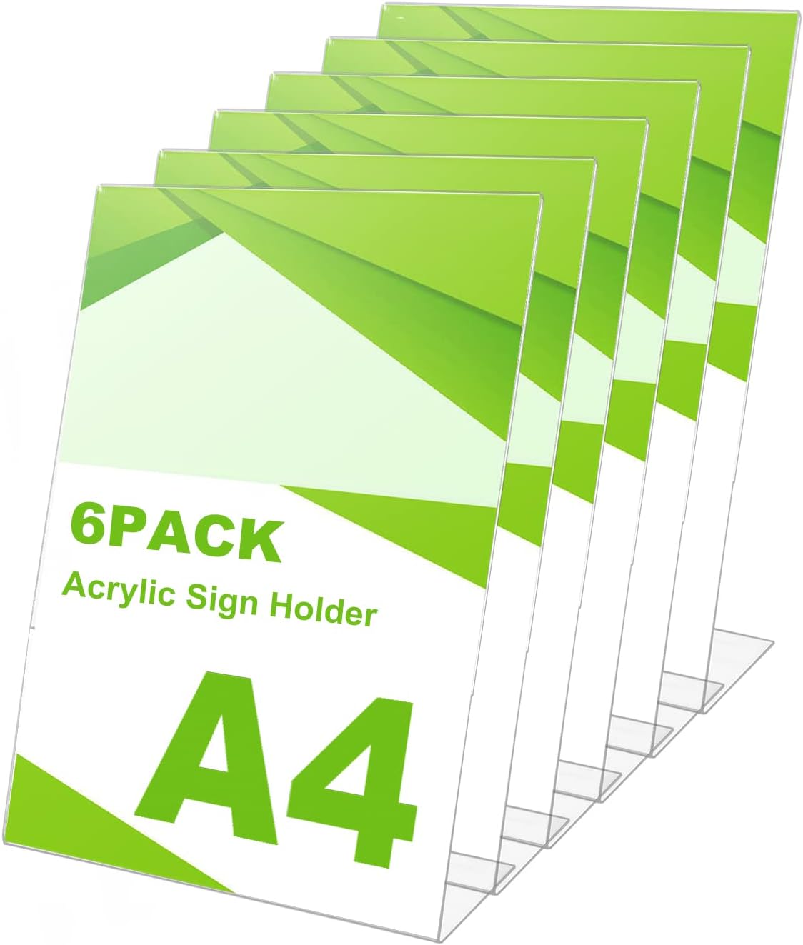 AKOLAFE 6 Pack A4 Acrylic Sign Holder A4 Plastic Display Stand Perspex