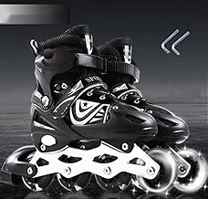 Adjustable Roller Skates with Colorful Flashing Wheels for Boys and Girls Big Size 42-39 Black