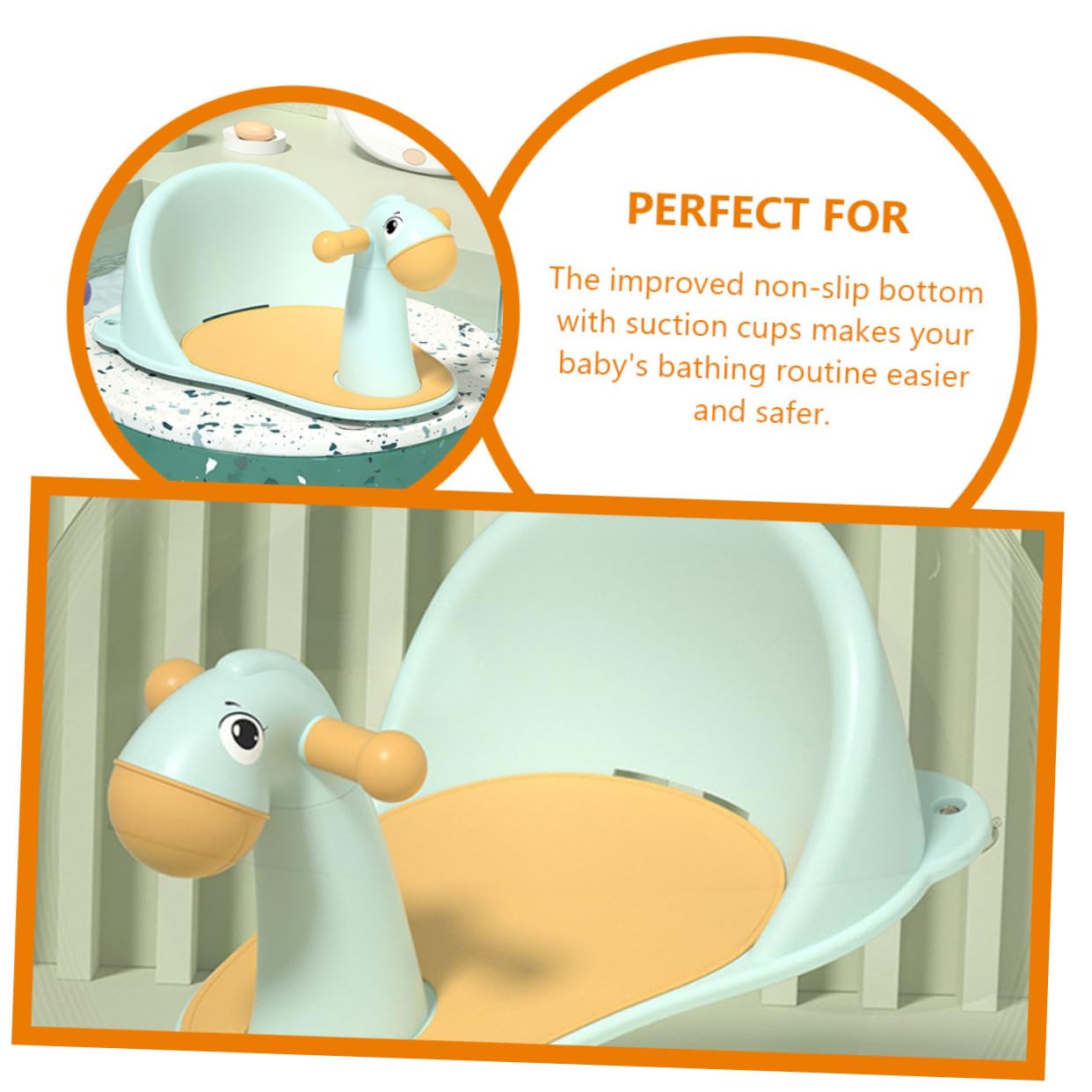 Silla para Bañera Ñiño Ventosas Antideslizantes, Material Pp Fácil de Limpiar, Asiento Seguro para Recién Nacidos y Niños Pequeños Baño
