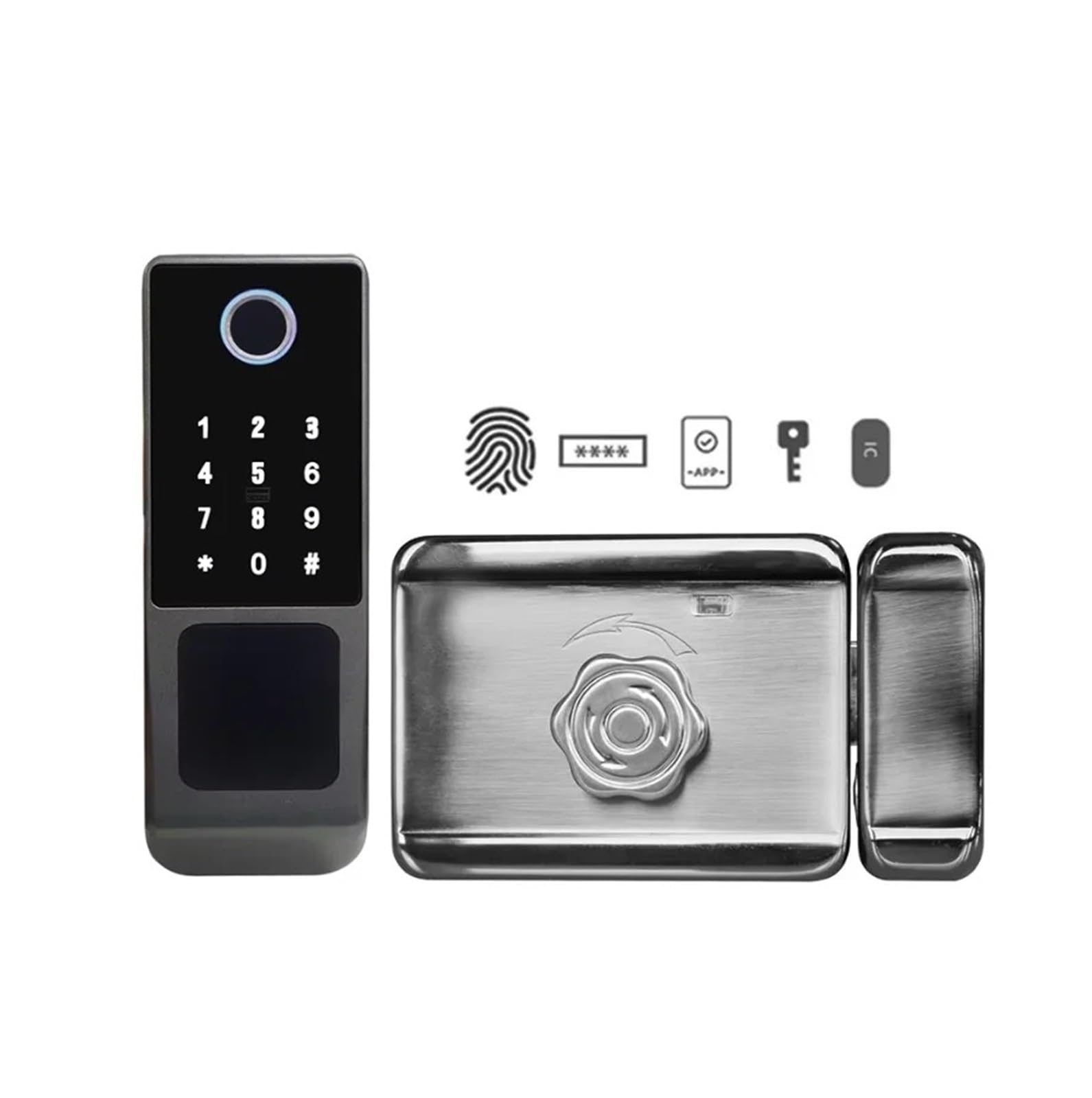 Cerradura de puerta inteligente con huella dactilar, impermeable, digital, electrónica, aluminio, código llave,Seguridad mejorada