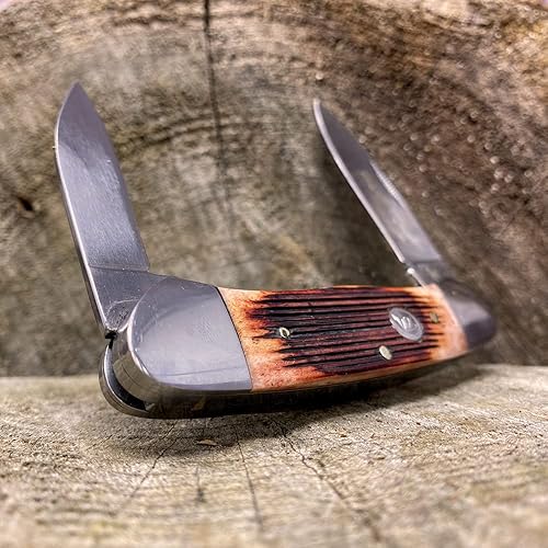 Miniatura 3 de WHISKEY BENT HAT CO Cuchillo de bolsillo plegable tradicional de canoa de 363 pulgadas longitud cerrada cuchillas de acero inoxidable 440C