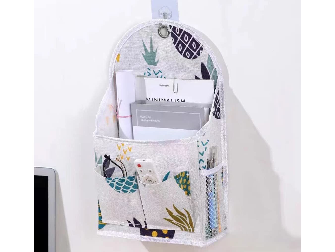 Rangement suspendu Sac de rangement suspendu, panier de rangement de chevet, organisateur de rangement de chevet, sac de rangement de chevet en toile, pochette latérale de canapé, panier de rangement