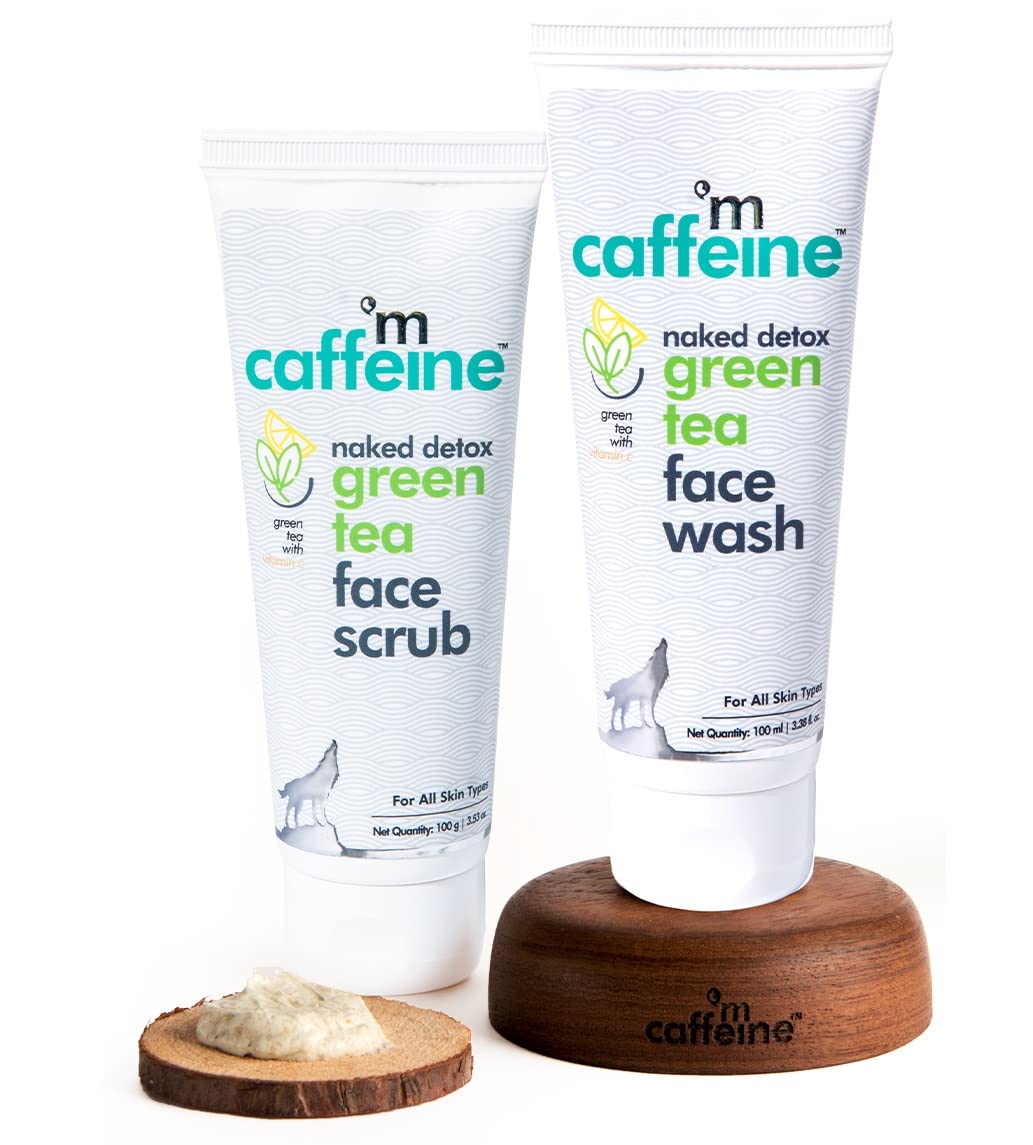 mCaffeine Detox Facial Kit with Face Wash & Face Scrub | Enriched with Green Tea & Vitamin C | Night Care Routine | Calm, Soothing & Refreshed Skin…