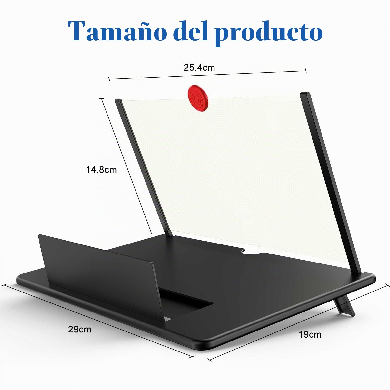 Lupa de teléfono móvil HD de 14 Pulgadas, ampliadora de Pantalla de proyector 3D para películas, Videos y Juegos, Soporte Plegable para teléfono con Amplificador, Compatible con Todos los teléfonos