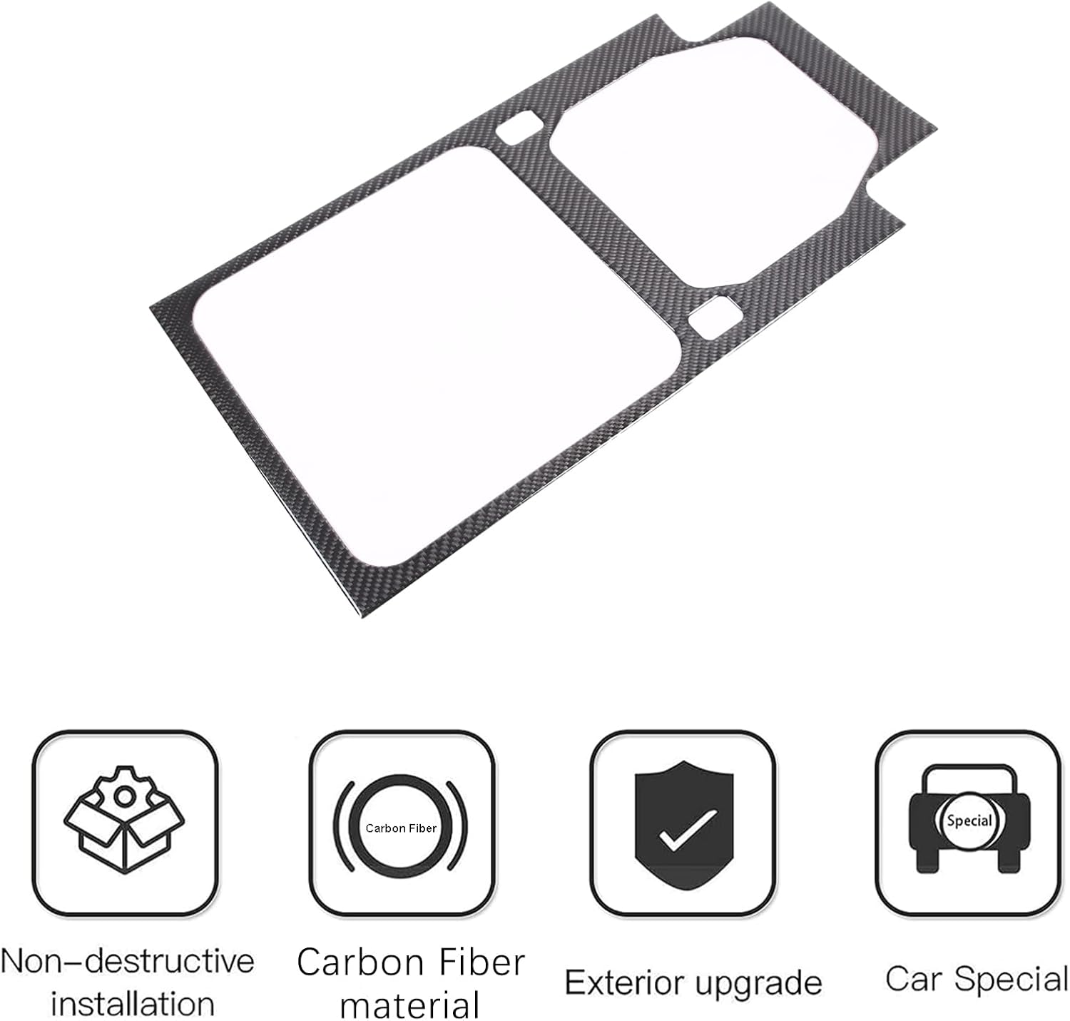 PIUGILH Car Center Console Storage Panel Cover Trim Compatible with Land Rover Defender 90 110 130 2020-2024 Accessories, Soft Carbon Fiber Interior Decorative Sticker, 1Pcs