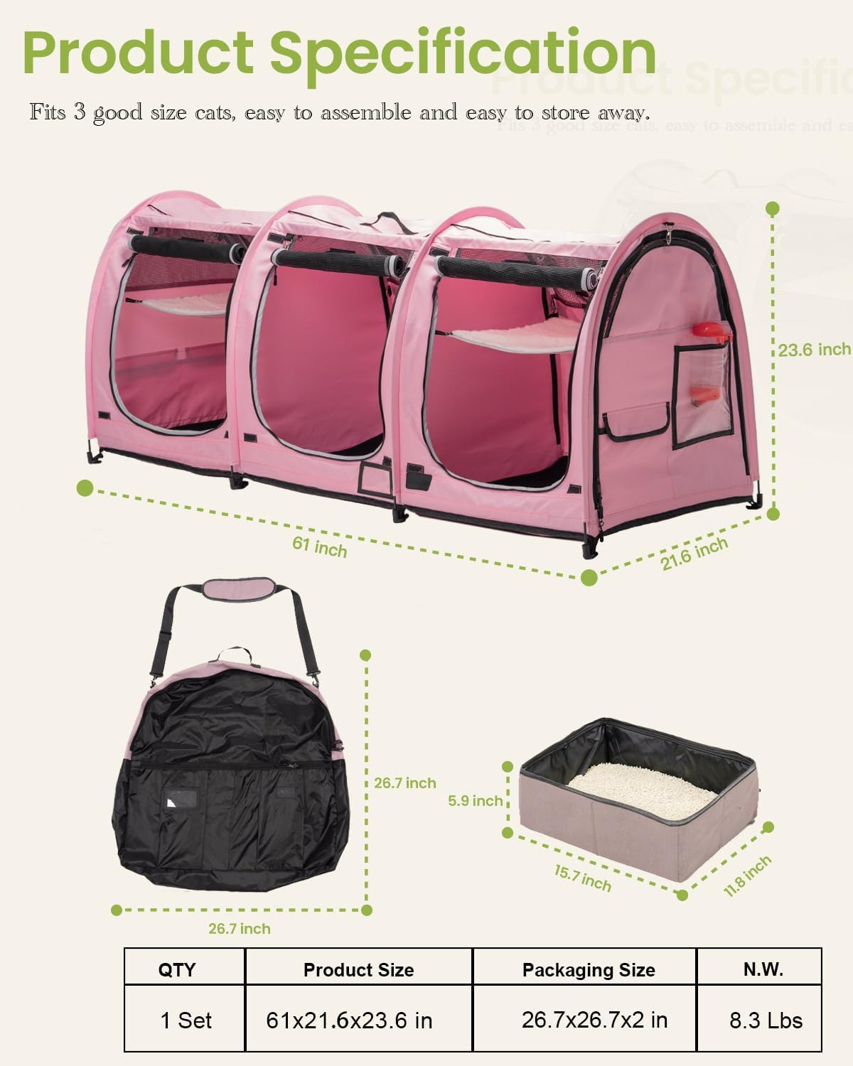 The Ultimate Portable Cat & Dog Condo: Travel Comfort with 3 Compartments!