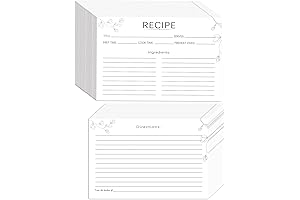 100 Count Recipe Cards 4x6 Inch White Double Sided Blank for Bridal Showers, Weddings, Christmas
