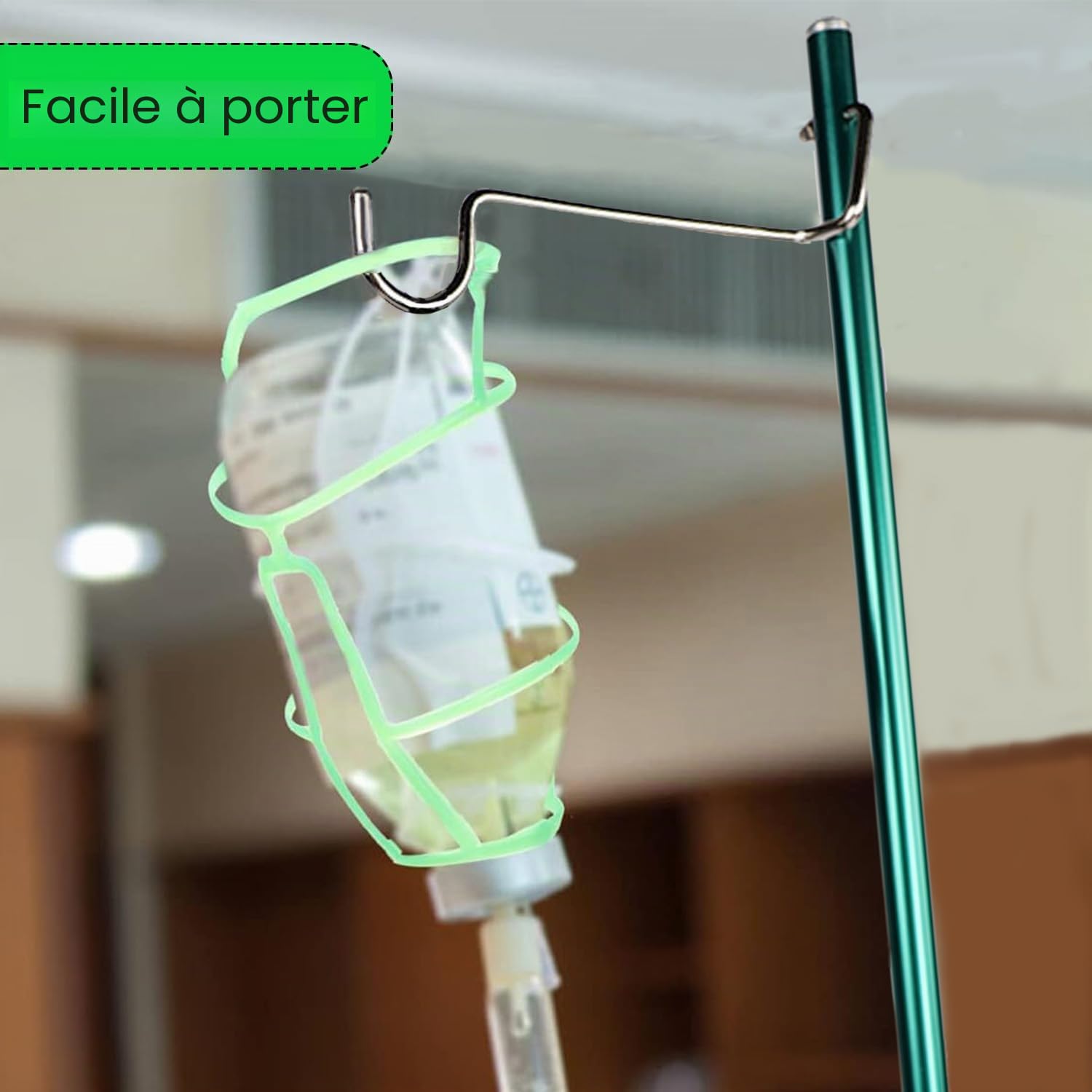 Support à perfusion réglable en hauteur, 1 pièce avec 30 crochets de suspension, perfusion pliable, kit de perfusion médical, support pour perfusion pour la maison/l'hôpital