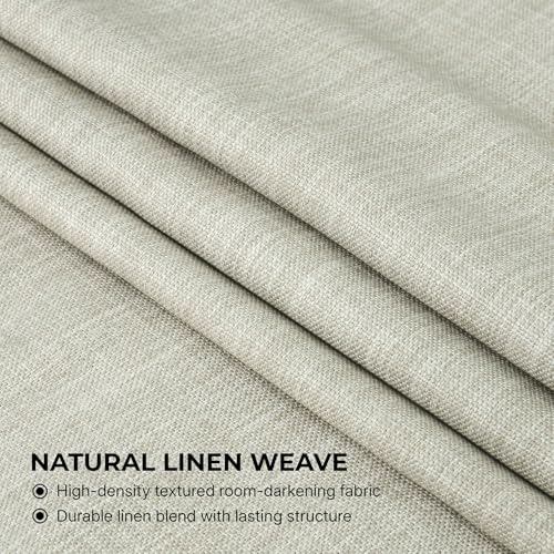 Image of HPD Half Price Drapes - Faux Linen Curtains for Living Room (2 Panels) - 50W X 108L - Textured Room Darkening Curtains for Bedroom 108 Inches Long - Drapes for Home Decor, Oatmeal