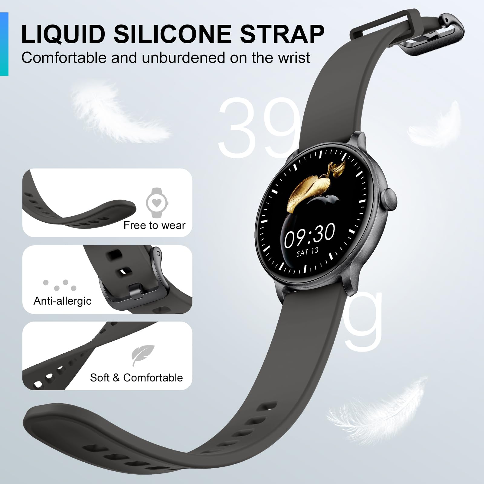 Smart Watch, 1.43'' AMOLED Smart Watches for Men Women (Answer/Make Call), Fitness Tracker with Heart Rate/Sleep Monitor, IP68 Waterproof Activity Tracker, Pedometer for Android iOS