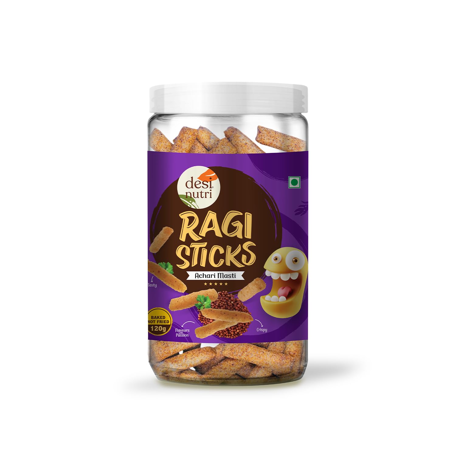 Desi Nutri Ragi Sticks Achari Masti | Ready to Eat Ragi Sticks Achari Masti | Snacks | Ragi Sticks Achari Masti - 120 GMS | Rich in Iron & Protein (B0BKLJWHWZ) Amazon Price History, Amazon Price Tracker
