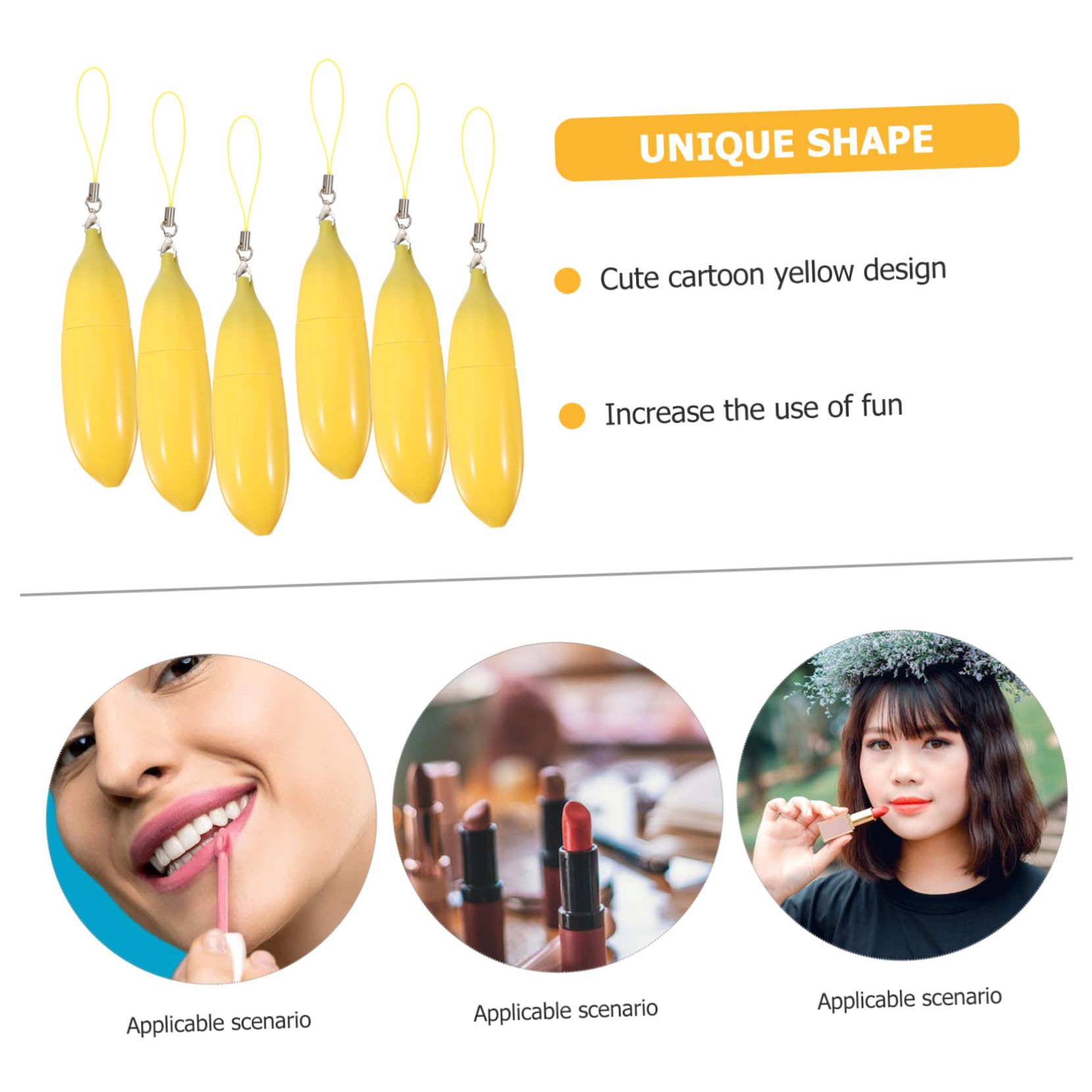 5 Series Tubo De Labial Refillable De Banana De Contenedores Vacíos De Cosméticos Para Diy 6 Piezas X 5