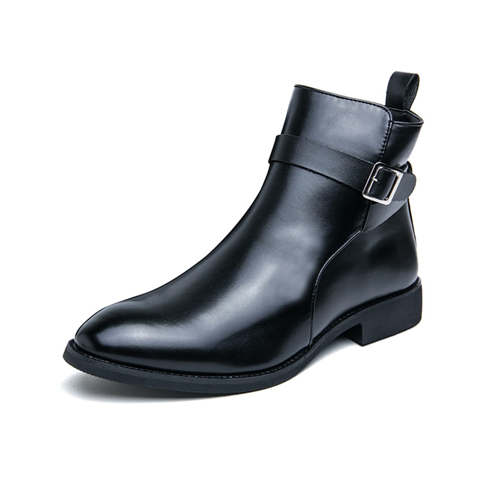 ARPINO Leather Plain Toe Zipper Monk Strap Ankle Chelsea 