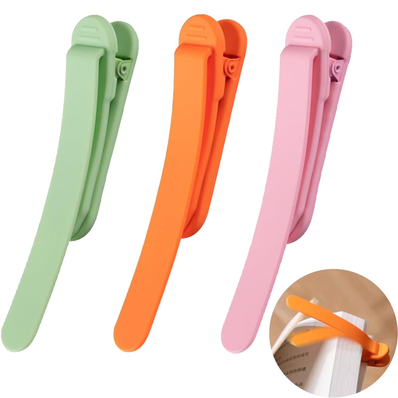 Marque Page Intelligent, Vous Suit Automatiquement Pour Tourner Les Pages, Marque Page Livre En Silicone, Marque-Pages Coloré, Accessoires De Lecture Pour Les Amoureux De La Lecture (3 Couleurs)