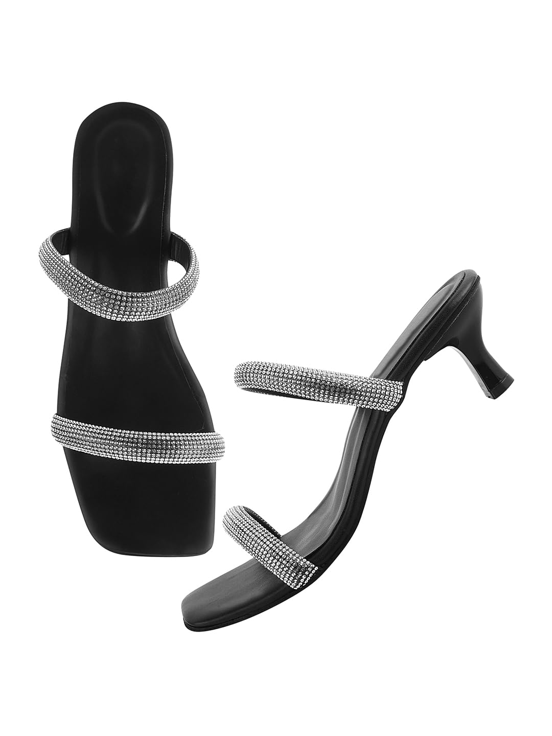 TRYME Versatile Comfortable Embellished Kitten Heel Sandals for Women & Girls (B0D41L4TKB) Amazon Price History, Amazon Price Tracker