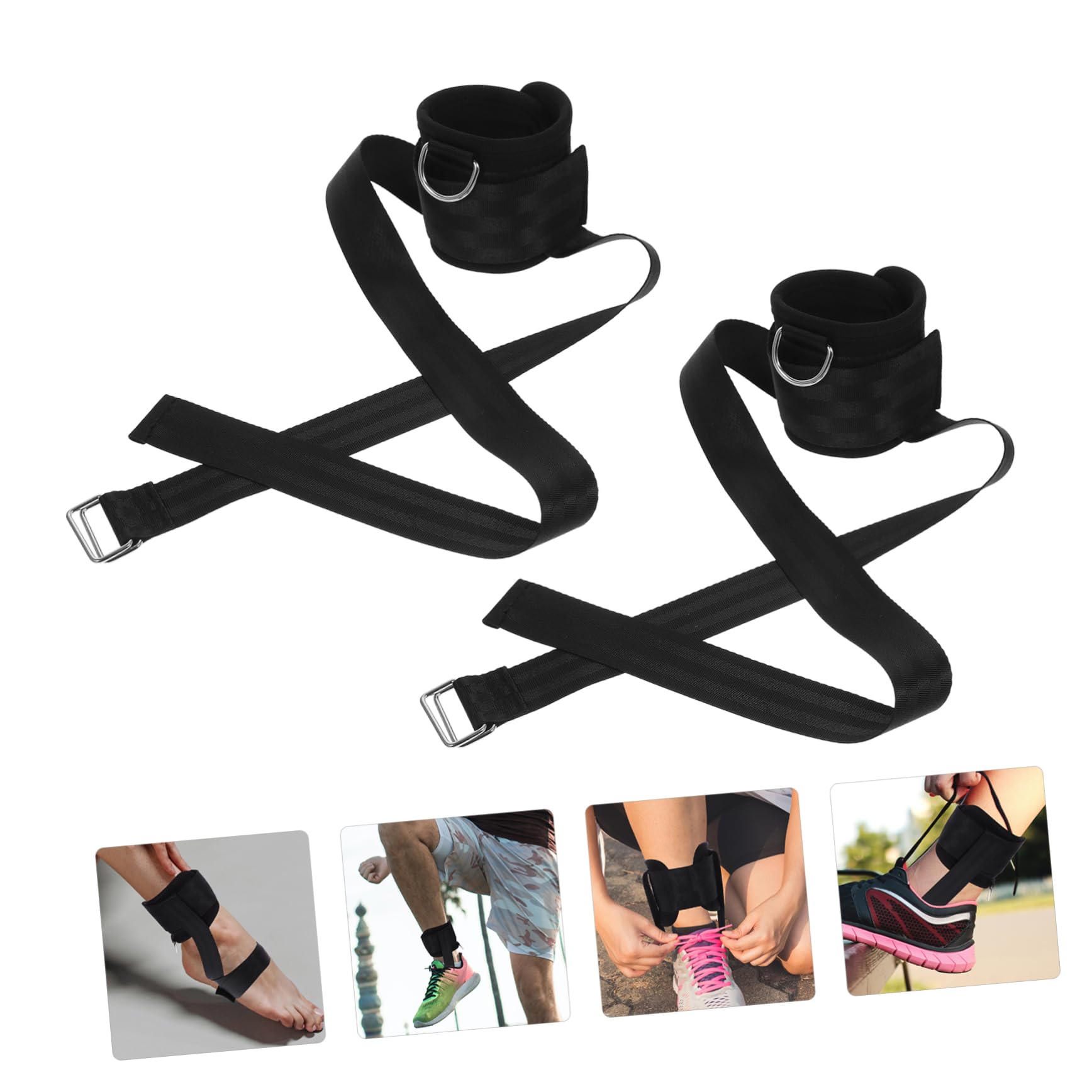 Yardwe 3 Set Cinturini per Manubri alla Caviglia Maniglie da Palestra Supporto per Il Polso Cinghie da Polso da Palestra Manubri Regolabili Avambraccio Presa Poliestere Black 2 Pezzi * 3