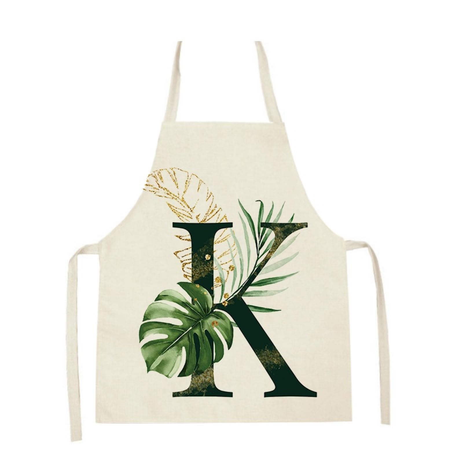 Delantal De Lino Sin Mangas Delantal Con Estampado De Letras De Hoja Verde Cocina Impermeable Resistente A Las Manchas Delantal Mujeres Hombres Delantal De Cocina Para Hornear Delantal De Limpiez