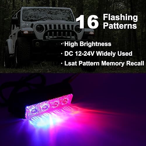 Miniatura 2 de 2 luces estroboscópicas de emergencia de 4 LED para camiones de 12-24 V, luz intermitente de advertencia de montaje en superficie, barra de luz de