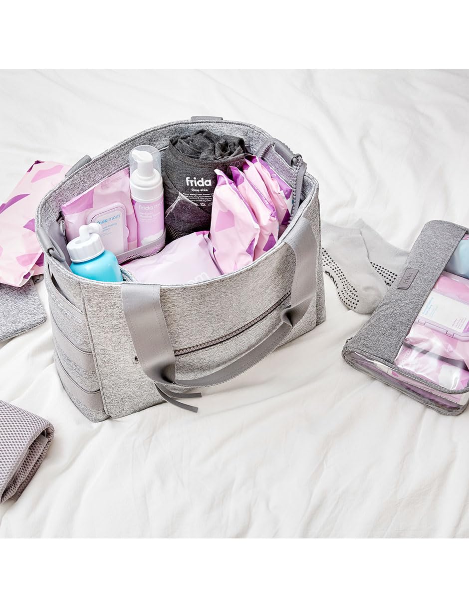 Frida Mom Hospital Packing Kit for Labor, Delivery, & Postpartum | Nursing Gown, Socks, Peri Bottle, Disposable Underwear, Ice Maxi Pads, Pad Liners, Perineal Foam, Toiletry Bag (15 PIECE GIFT SET) - 2