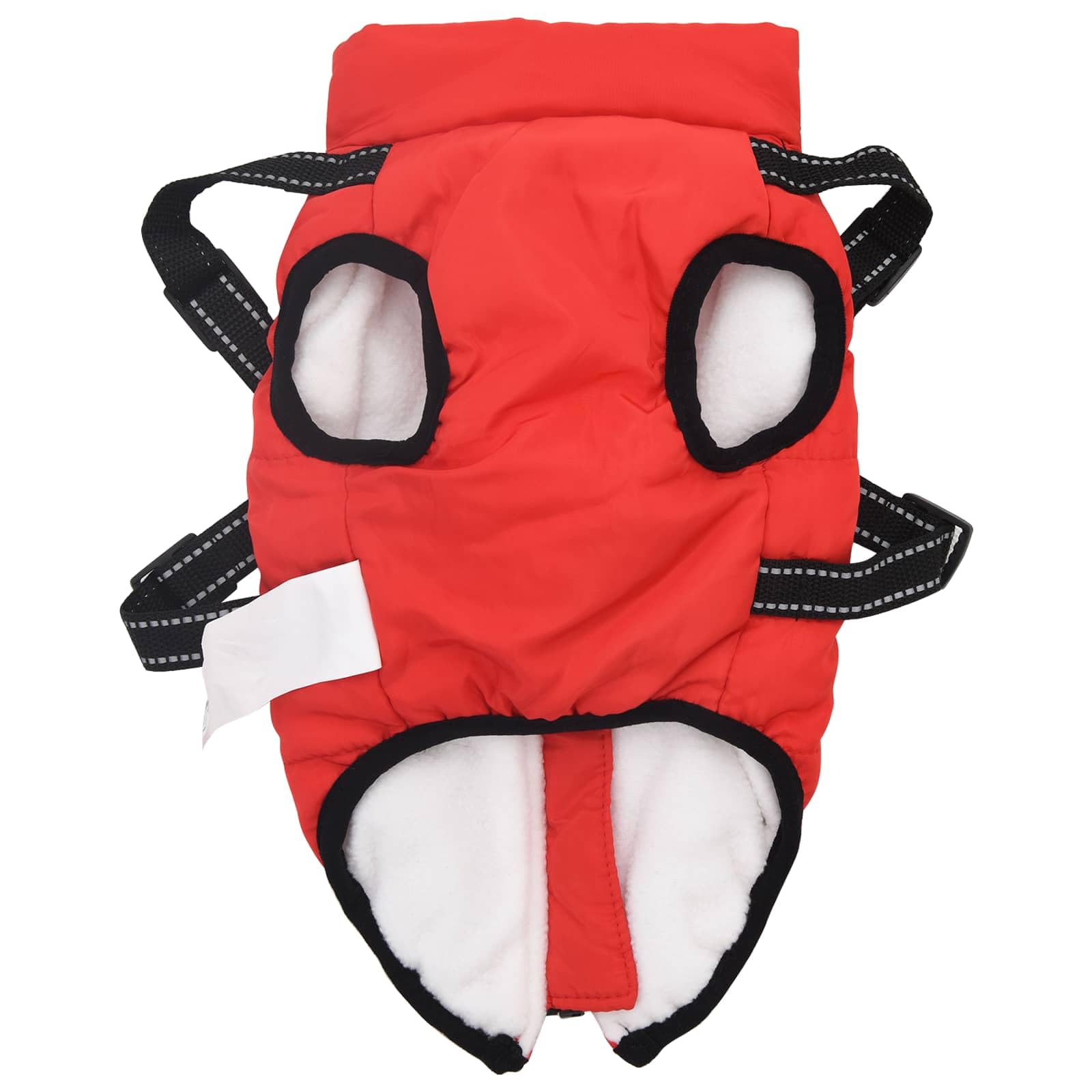 Cappotto per cani rosso L28, impermeabile in pile e poliestere, con strisce riflettenti, regolabile per cani da 2 a 3 kg, antivento e caldo, per passeggiate all'aperto in autunno e inverno