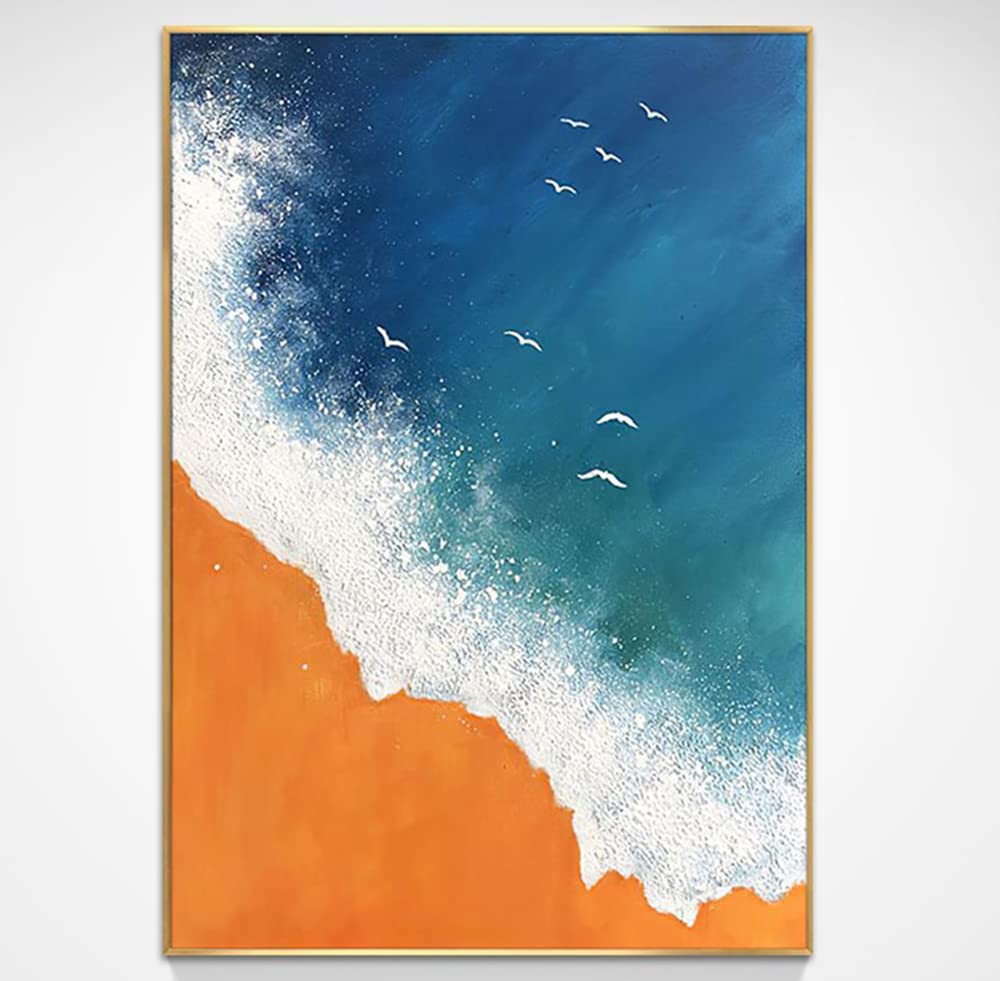 Amazon｜オレンジ色の抽象 完全手描き油絵 3D立体 アートパネル 壁掛け