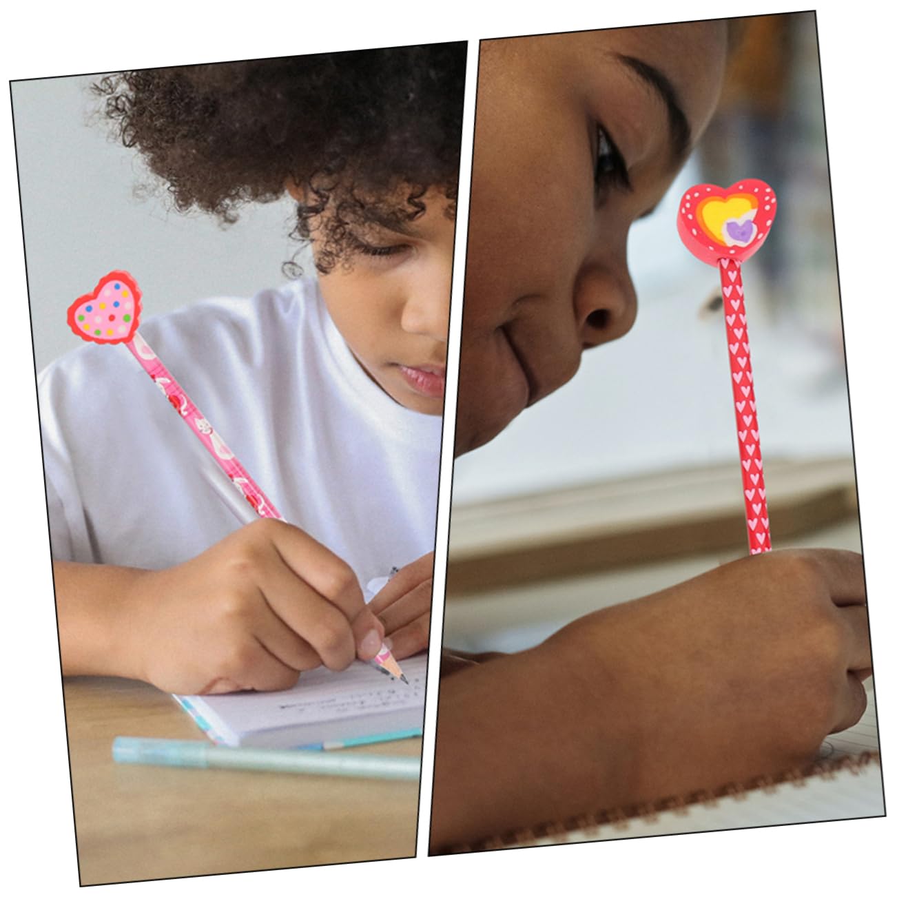 NUOBESTY 5 Ensembles Crayon Saint Valentin Crayons Pour Pochettes De Fête Remplisseur À Thème Fin Service Stylo Empiler Terme Cœur Gommes Gommes Mignonnes Le Accessoires Bois 18 Pièces X 5