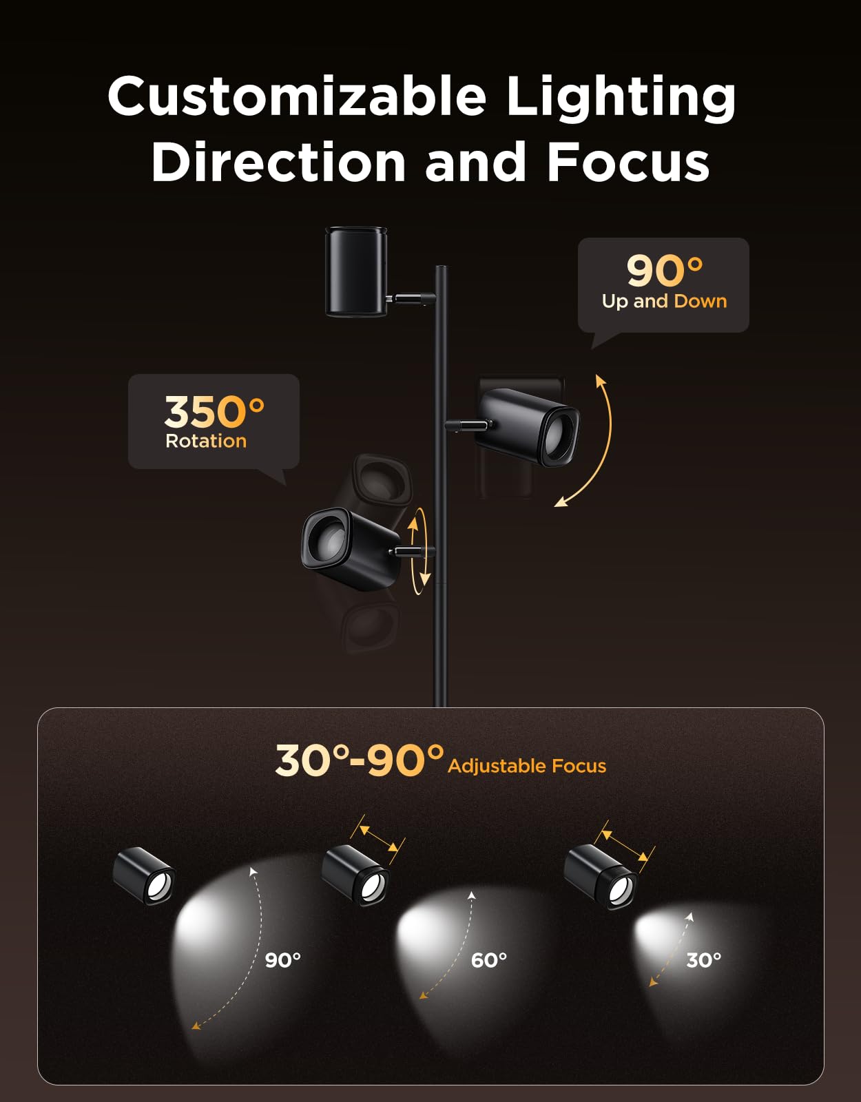 Govee Tree Lamp - 3 Rotatable Lights, Matter Compatible -4 Govee Tree Lamp - 3 Rotatable Lights, Matter Compatible -4