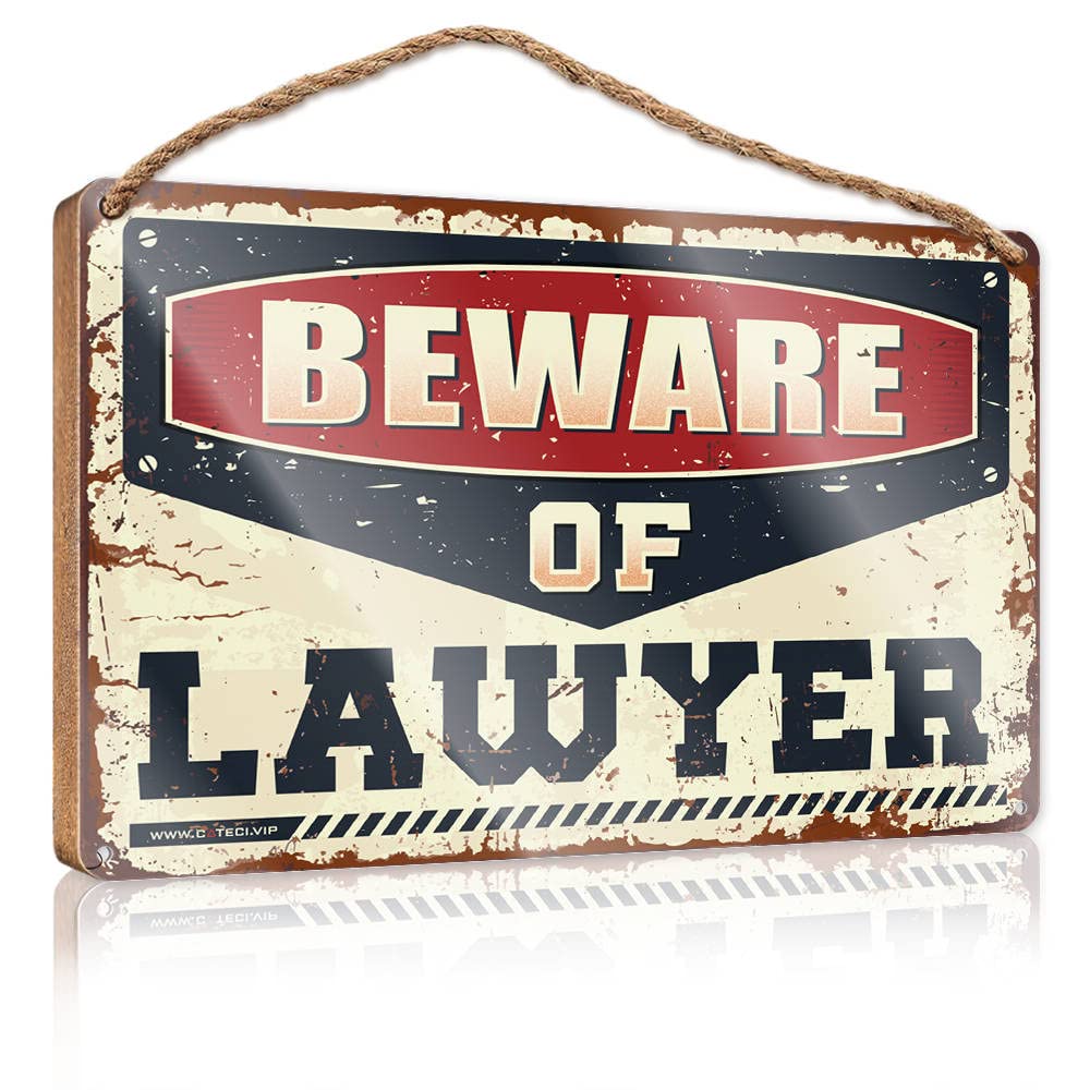 YYHLEH Fall Signs For Front Porch Beware Of Lawyer Wooden Sign(15X28CM)