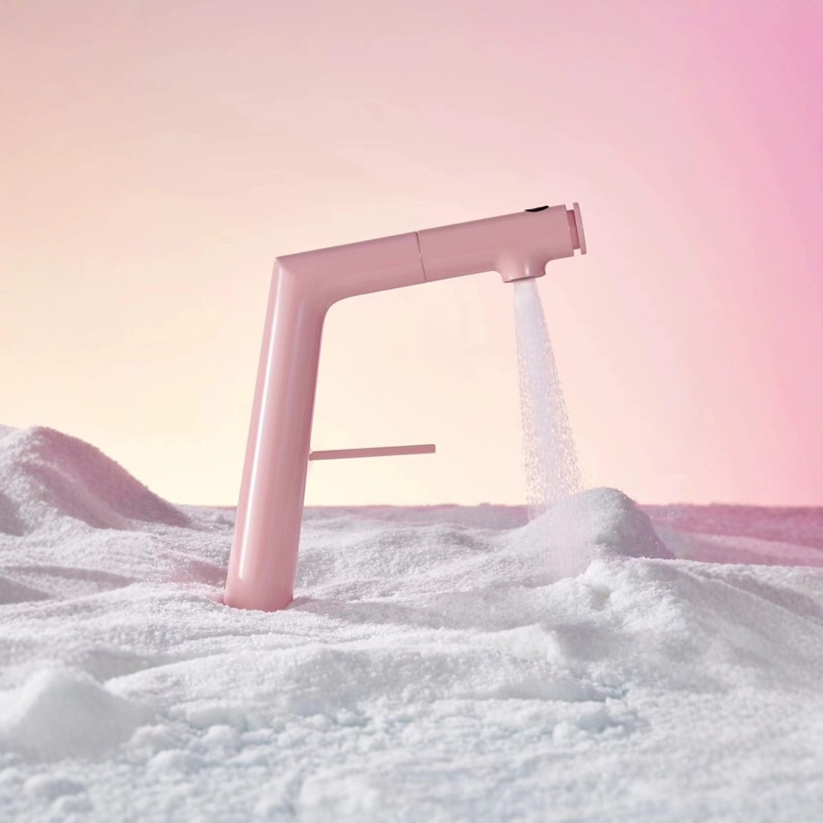 Rubinetto da Bagno Rubinetto per Lavabo con Doccetta Estraibile A 3 Modalità Monoforo Rosa