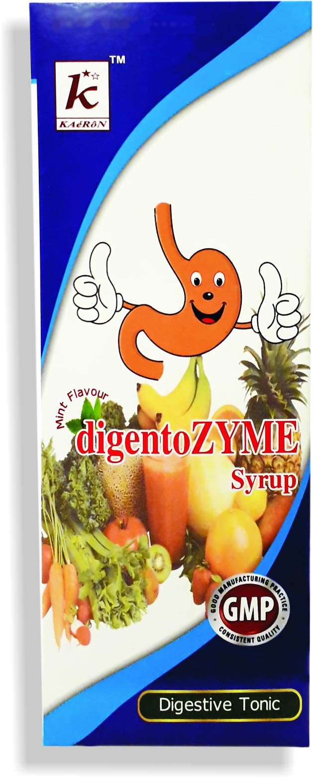 Digentozyme Syrup Herbal Mint Flavor Effective Digestive Tonic with Goodness of Carica Papaya, Zingiber, Terminalia Chebula - 200ml