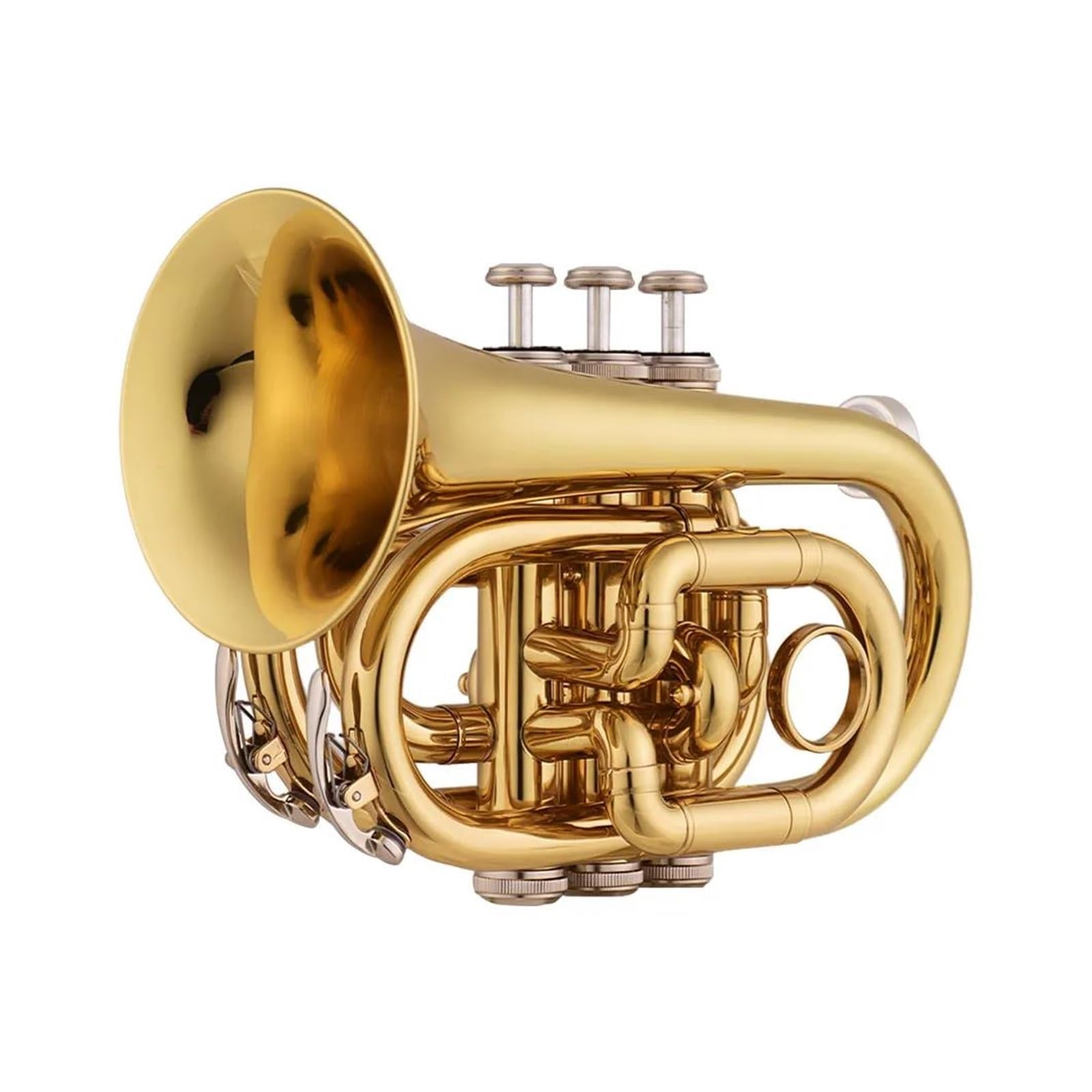 trąbka instrument Orkiestra Mini kieszonkowa trąbka dla początkujących Bb płaski instrument dęty blaszany